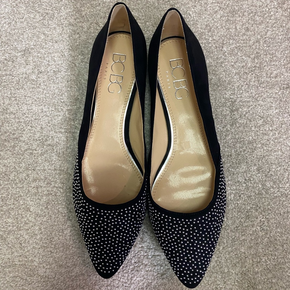 BCBG Black and Silver Studded Flats - Picture 4 of 4